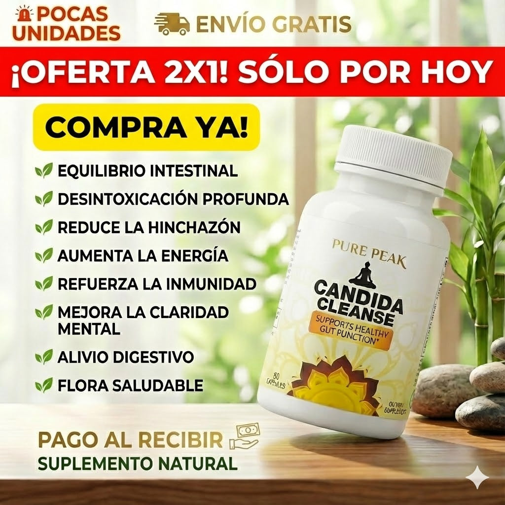 Oferta Candida Cleanse 2X1 – Detox Natural para Eliminar Hongos, Hinchazón y Fatiga
