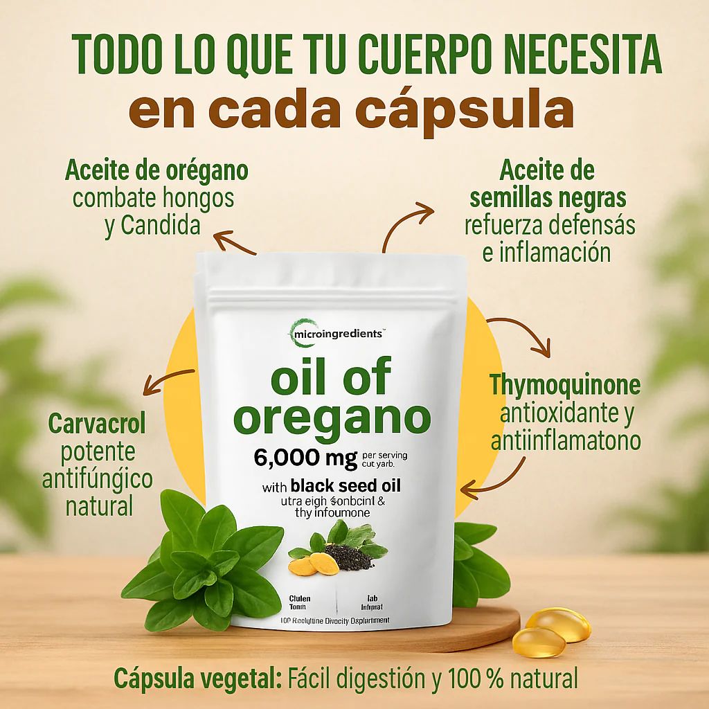 Oil of Oregano 100% Orgánico – Tu Escudo Natural contra Virus y Bacterias